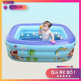 Mua Bể Bơi 3 Tầng Bể Bơi Phao Bể Bơi Gấp Gọn Tại Nhà 130cm + Tặng Bơm Điện 2 Chiều