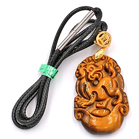 Vòng Cổ Tuổi Tuất - Đá Mắt Hổ 3.6cm DEMHCG1 - Dây Đen