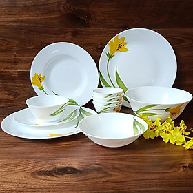 Mua Bộ Chén Dĩa Thủy Tinh Tròn 14 Món Canary Arch - Diva La Opala
