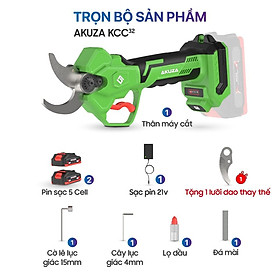 KÉO CẮT CÀNH PIN 21V ( XÁM KHÔNG GIAN ) AKUZA KCC32 - HÀNG CHÍNH HÃNG
