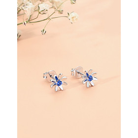 Hoa tai Bạc đính đá màu xanh JE1001 Jyme Jewelry