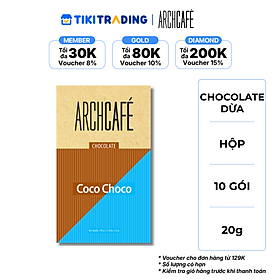 Archcafé - Chocolatte dừa (Hoà tan) hộp 12 gói x 20g
