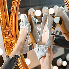 Mua Giày cao gót đế vuông phong cách mới năm 2021 cho nữ