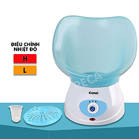 Máy xông mặt Kemei KM-6080 chăm sóc da an toàn hỗ trợ điều trị mụn có ngăn chứa thảo dược