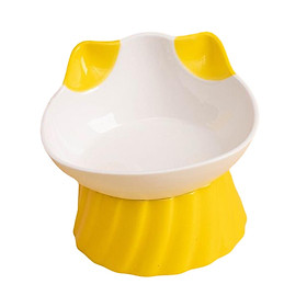 Cat Bowls, Feeding Station Snack Bowl 15 Degree Tilted Oblique Mouth Anti Slip Water Bowls Drinking Raised Cat Dish for Kitty Travel Puppy