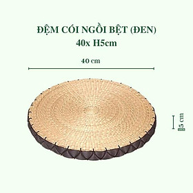 Mua Nệm cói - Đệm cói ngồi bệt - Đệm yoga ngồi thiền cao cấp (màu đen)