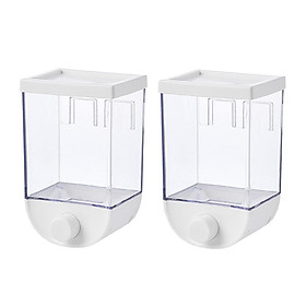2pcs Kitchen Wall Mounted Cereal Dispenser Dry Food Storage Container 1000ml