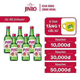 [CHÍNH HÃNG] Soju Hàn Quốc JINRO VỊ MẬN 360ml - Combo 6 chai
