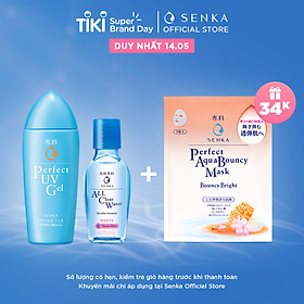 Combo Gel Sữa Chống Nắng Senka Perfect UV Gel 80ml Và Nước Tẩy Trang SENKA A.L.L. CLEAR WATER Micellar Formula White 70ml
