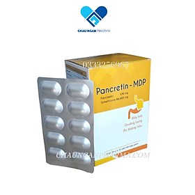 Pancretin- MDP Hộp 100 viên - Hổ trợ giảm đầy hơi - chướng bụng - ăn không tiêu - Hộp 100 viên
