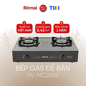 Bếp gas dương Rinnai RV-MC26BE mặt bếp men và kiềng bếp men - Hàng chính hãng