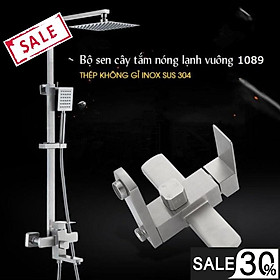 Bộ Sen Cây Tắm Đứng Nóng Lạnh INOX SUS 304 Vuông-Bộ Cây sen Vuông INOX 304