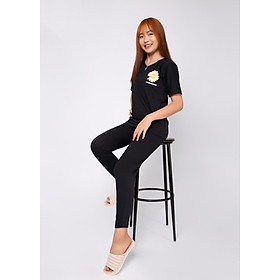 Đồ bộ mặc nhà quần dài áo in chữ chất liệu cotton thoáng mát