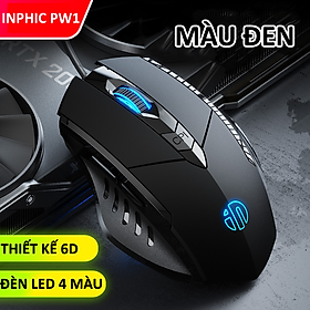 Chuột gaming máy tính có dây chống ồn silent click INPHIC PW1 đèn led 4