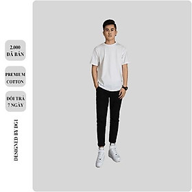 Áo Thun Trơn Trắng Unisex Cotton Co Giãn Đổi Mới 7 Ngày Áo Phông Nam Nữ Dáng Rộng