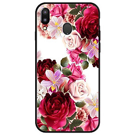 Ốp lưng dành cho Samsung M20 Hoa Đỏ Nền Trắng - Hàng Chính Hãng