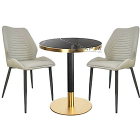 Mua Bộ bàn ghế tiếp khách đá phiến tròn 60 cm 2 ghế có nệm nhập khẩu SL TE1543-06EC / ECO 21A-P Nội thất Capta
