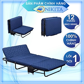 Giường ngủ thông minh gấp gọn NIKITA, Khung thép sơn tĩnh điện, Xếp gọn thành ghế sofa, Bánh xe di chuyển dễ dàng