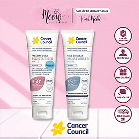 Kem chống nắng Cancer Council phổ rộng Face Daywear Moisturiser Invisible/ Water Resistant SPF50+ (75ml)