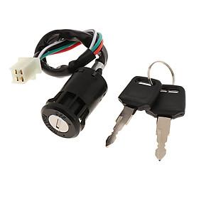 Black  Ignition Key Switch Replacement 4 Wire Ignition Key Switch