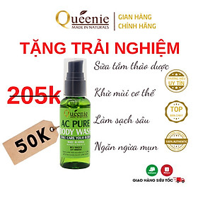 Sữa tắm thảo dược Queenie trải nghiệm dưỡng da mịn màng, ngăn ngừa mụn 50ml - Mỹ Phẩm Hàn Quốc