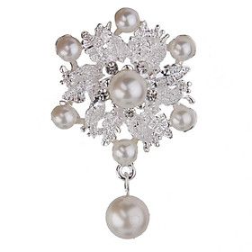 Fashion Wedding Brooch Diamante Rhinestone Crystal Pearl Flower Broach Pin