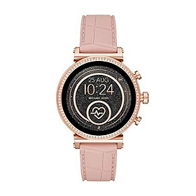 Michael Kors Access Women's Sofie Heart Rate' Stainless Steel Touch-Screen Smartwatch with Silicone Strap, Black, 18 (Model: MKT5069)