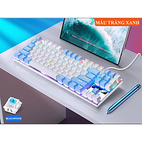 Mua Bàn phím cơ gaming blue swtich YINDIAO ZK3 mini size 87 phím với đèn led RGB nhiều màu sắc rực rỡ - JL