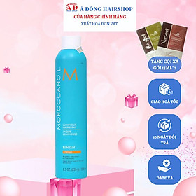 Hình ảnh Gôm xịt giữ nếp linh hoạt Moroccanoil Finish Strong 330ML/480ML + Kèm gội xã gói Karseell Mini 15ml*2