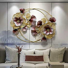 Mua Tranh Sắt Treo Tường Nghệ Thuật   Tranh Decor Trang Trí Ginko Vòng Đỏ Mã 2070 ( KT -105*80CM)