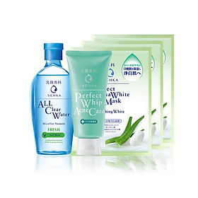 Bộ sản phẩm dành cho da mụn Senka (A.L.L Clear Water Fresh 230ml+SRM Acne Care 100g+Mặt nạ 25mlx3)_95121