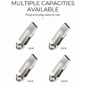 Mua USB 2 Đầu (USB+Type-C) Tốc Độ Cao Lưu Trữ Tốt Nhỏ Gọn Kẽm Cao Cấp Hoco UD8 - 16GB/32GB/64GB - Hàng Chính Hãng