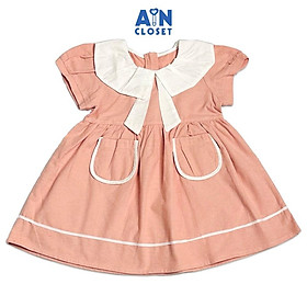 Đầm bé gái họa tiết Hồng Trơn thô Cà Bông - AICDBGGREBXX - AIN Closet