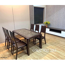 Bộ bàn ghế phòng bếp ,bàn mặt đá gỗ sồi BA02 - Đồ Gỗ Mạnh Hùng