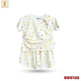 Đồ bé trai, bé gái Babiboo bộ quần áo cho bé vải Viscose sợi gỗ mềm mịn (3kg -12kg ) BBC132