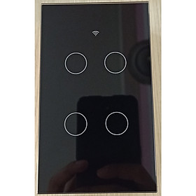 Hình ảnh Công tắc cảm ứng Wifi thông minh 4 nút nhấn điều khiển từ xa qua Smartphone - HCN màu đen - Hàng nhập khẩu