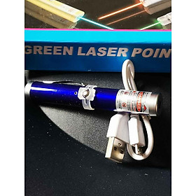 Mua Bút Laser Mini Tia Đỏ 9cm Vỏ Xanh Dương Sạc USB Cao Cấp