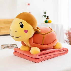 Bộ Chăn gối thú nhồi bông đáng yêu thú kèm chăn văn phòng công sở chăn mềm mại ấm áp gấp gọn