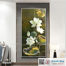 Tranh canvas Trang trí Hoa sen trắng - HS034
