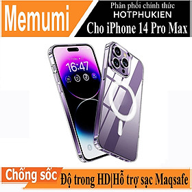 Ốp lưng chống sốc trong suốt hỗ trợ sạc Maqsafe cho iPhone 14 Pro / 14 Pro Max hiệu HOTCASE memumi Maqsafe Magetic Case siêu mỏng 1.5mm, độ trong tuyệt đối, chống trầy xước, chống ố vàng, tản nhiệt tốt - Hàng nhập khẩu - iPhone 14 pro max