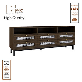 [Happy Home Furniture] ROTAN, Kệ TV 6 ngăn kéo - chân sắt , 150cm x 40cm x 57cm ( DxRxC), KTV_034
