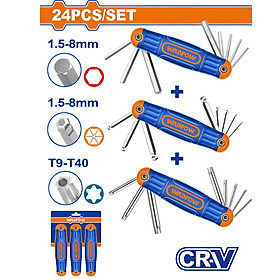 Mua BỘ CHÌA LỤC GIÁC VÀ BÔNG GẤP GỌN 24 CHI TIẾT WHK4203 WADFOW - HÀNG CHÍNH HÃNG