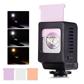 Đèn LED tô sáng mini 3W với 3 bộ lọc màu cho máy ảnh DSLR Canon Nikon Sony