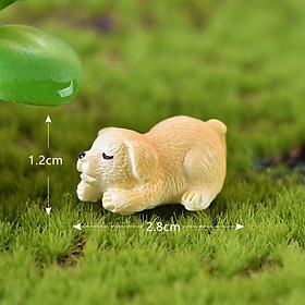 Mô hình chó nhỏ lông vàng xinh xắn nghịch ngợm dùng trang trí tiểu cảnh, terrarium, móc khóa, DIY