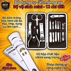HỘP DA size 17x15cm bộ dụng cụ cắt móng tay 12 chi tiết làm bằng thép không gỉ cao cấp - Cờ tướng nam châm mini D Danido
