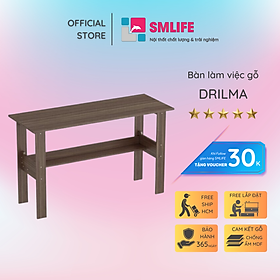 Bàn làm việc, bàn học gỗ hiện đại SMLIFE Drilma  | Gỗ MDF dày 17mm chống ẩm | D120xR45xC75cm
