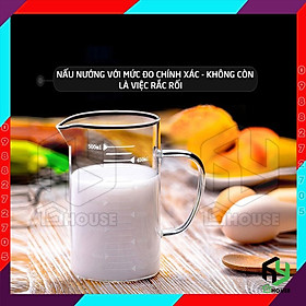 Mua Ly đong  ca lường  cốc thủy tinh chia vạch có tay cầm - 500ml