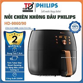 Mua Nồi Chiên Không Dầu Philips HD9860/90 XXL  7.3 lít - 2200W  Hàng Chính Hãng