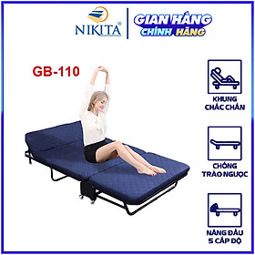 Giường Gấp Gọn 3 Khúc Cao Cấp NIKITA GB365 - Đệm Bọt Biển - Khung Sắt Sơn Tĩnh Điện - Chính Hãng NIKITA