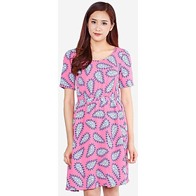 Đầm họa tiết tay ngắn eo thun The One Fashion DDY2221HO